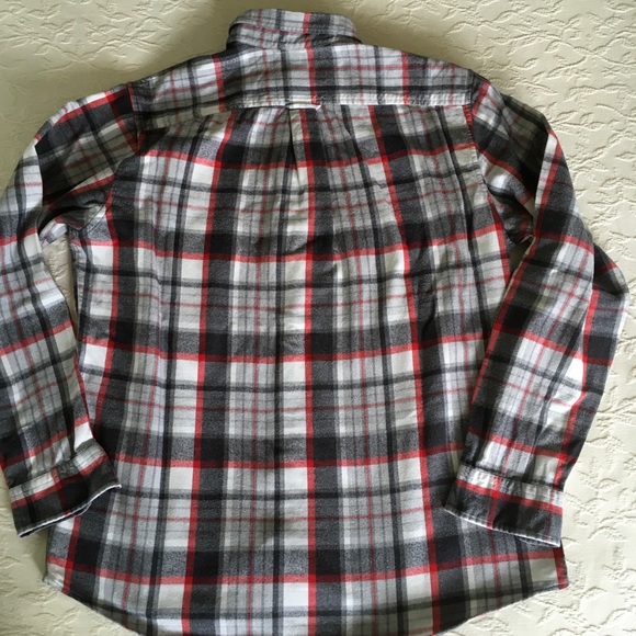LANDS END Red & Gray Plaid Flannel Shirt L/T 16.5 - Picture 4 of 4